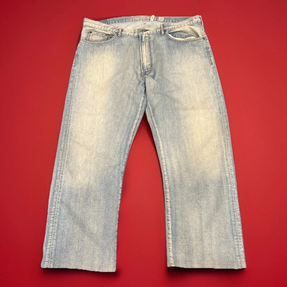 Guess Jeans Men’s Sz 40x27 (shortened) Colby Light Wash Straight Leg Relaxed